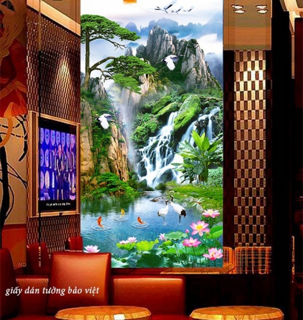 Tranh dán kính phong thủy k195
