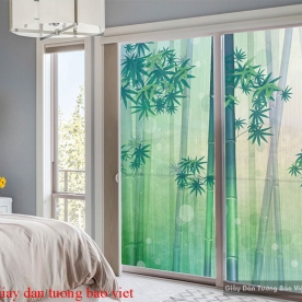 Tranh dán kính rừng tre K233