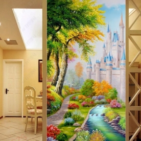 Tranh dán kính sơn thủy 3d v138