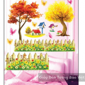 Dán Tường 3D-Hàng rào mùa xuân 3D