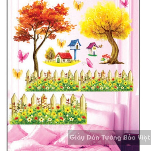 Dán Tường 3D-Hàng rào mùa xuân 3D