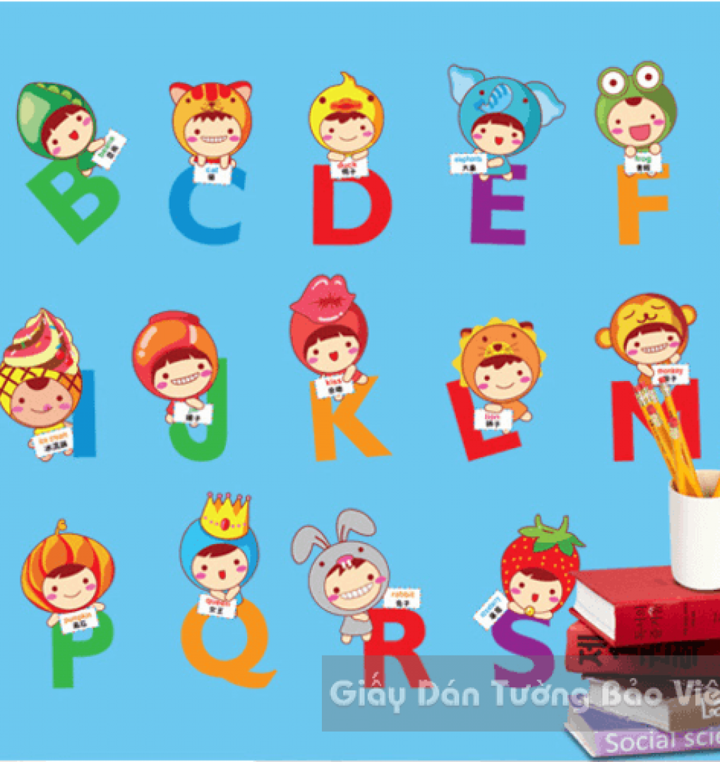 Dán Tường Chữ Để Vẽ Bảng Chữ-Chữ cái 2