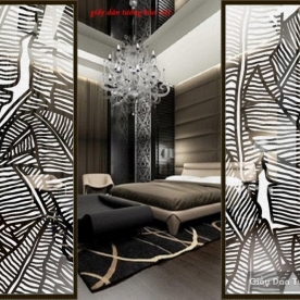 Decal dán kính mờ hình những chiếc lá chuối art014a