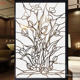 Decal dán kính mờ nghệ thuật cho phòng tắm art002