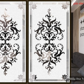 Decal dán kính mờ nghệ thuật hoa văn art009a