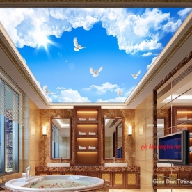 Tranh dán trần nhà bầu trời xanh c119