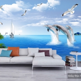 Tranh dán tường 3d cảnh biển s193