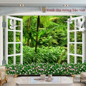 Tranh dán tường Cửa Sổ 3D K16364226
