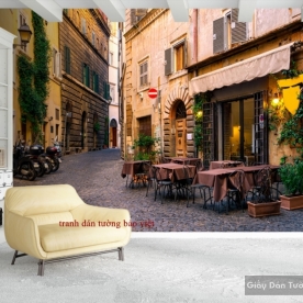 Tranh dán tường cho quán cafe Fm160