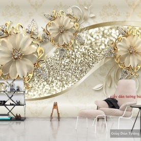 Tranh dán tường 3D giả ngọc đẹp FL066