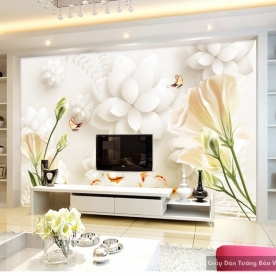 Tranh dán tường hoa 3d 14747263