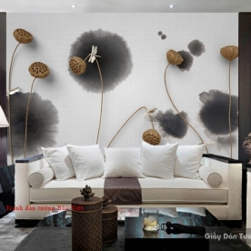 Tranh dán tường hoa sen nghệ thuật H139