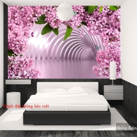 Tranh dán tường màu tím H144