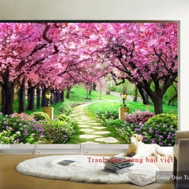 Tranh dán tường phong cảnh 3D H132