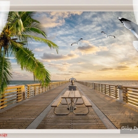 Tranh dán tường 3D cửa sổ S161