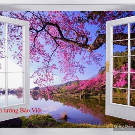 Tranh dán tường 3D cửa sổ Tr162