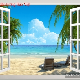 Tranh dán tường 3D hình cửa sổ S111