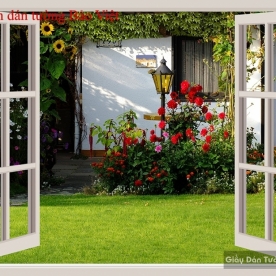 Tranh dán tường cửa sổ 3D Fi039