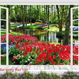 Tranh dán tường cửa sổ 3D Fi043
