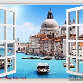 Tranh dán tường cửa sổ 3D Fm172