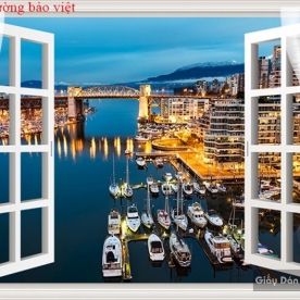 Tranh dán tường cửa sổ 3D fm249