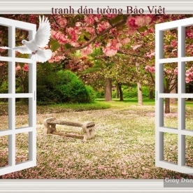 Tranh dán tường cửa sổ 3D ow-001