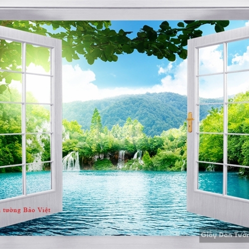 Tranh dán tường cửa sổ 3D w116