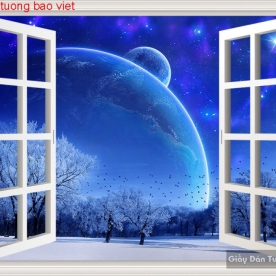 Tranh dán tường cửa sổ 3d c149