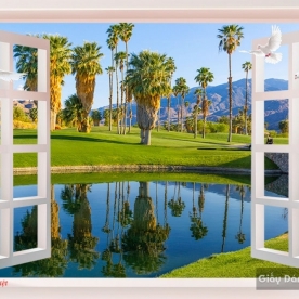 Tranh dán tường cửa sổ 3d fi076