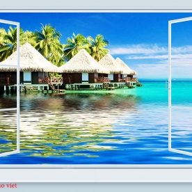 Tranh dán tường cửa sổ 3d s229