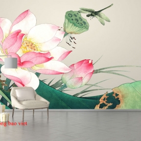 Tranh dán tường hoa sen h259