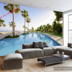 Tranh dán tường 3D phong cảnh biển Tr072