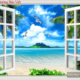 Tranh dán tường cảnh biển 3D S113