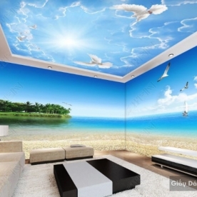 Tranh dán tường cảnh biển đẹp 3d v177