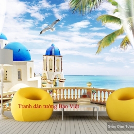 Tranh dán tường phong cảnh biển 3D S115