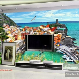 Tranh dán tường phong cảnh biển 3d s181