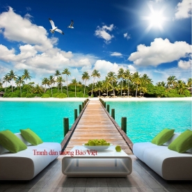 Tranh dán tường phong cảnh biển S112