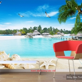 Tranh dán tường phong cảnh biển S158