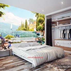 Tranh dán tường phong cảnh biển cho phòng ngủ S186