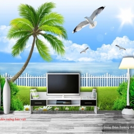 Tranh dán tường phong cảnh biển s187