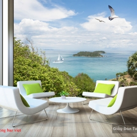 Tranh dán tường phong cảnh biển s216