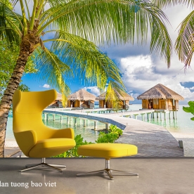 Tranh dán tường phong cảnh biển s258