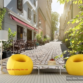 Tranh dán tường cảnh đường phố Fm259