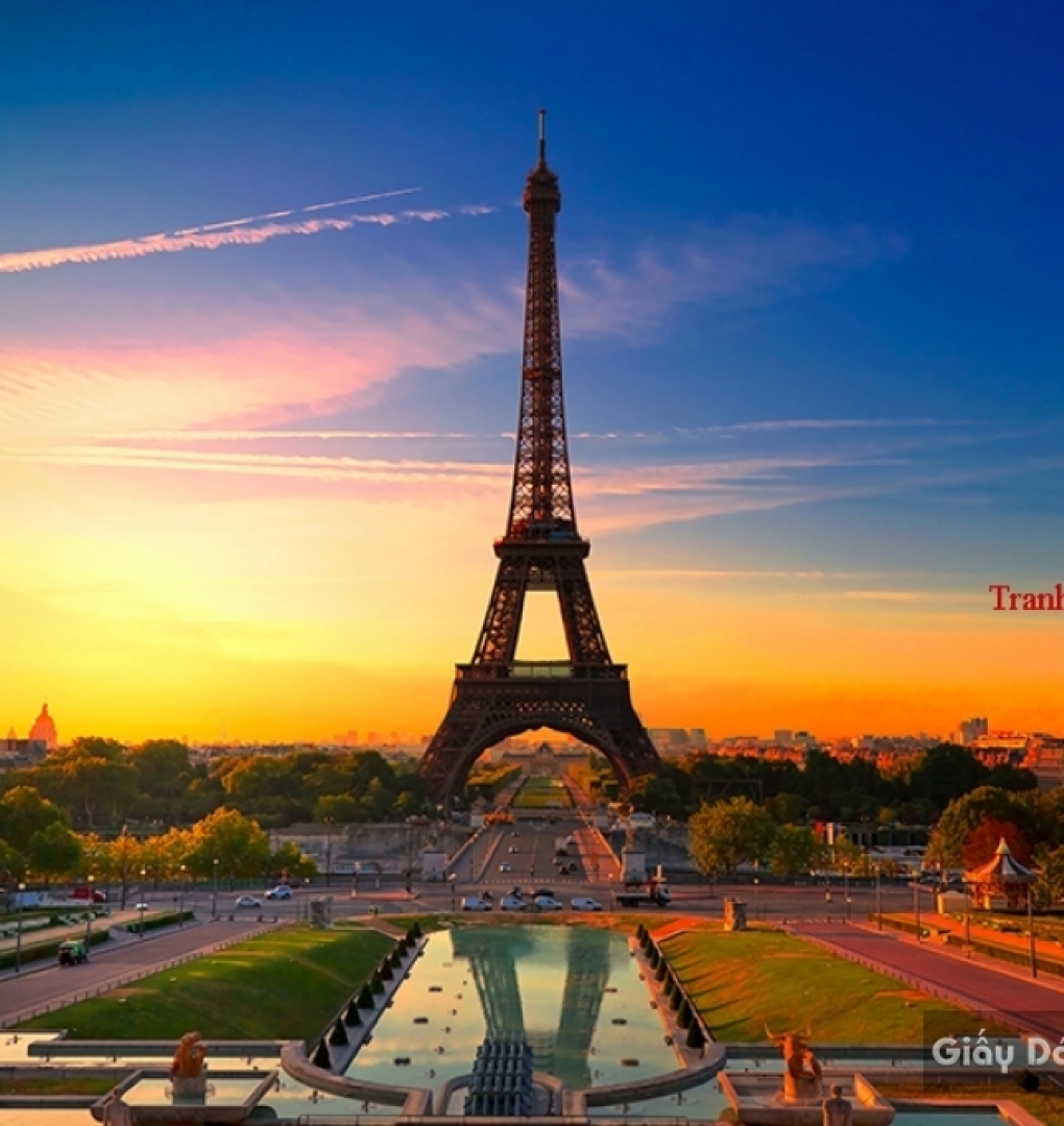 Tranh dán tường phong cảnh Eiffel Fm210