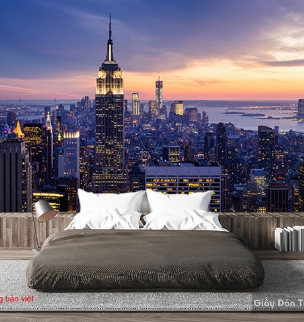 Tranh dán tường phong cảnh thành phố New York Fm252