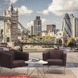 Tranh dán tường cảnh thành phố 3d me050