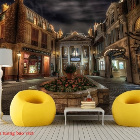 Tranh dán tường phong cảnh thành phố me031