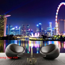 Tranh dán tường phong cảnh thành phố me038
