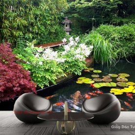 Tranh dán tường hồ cá W120
