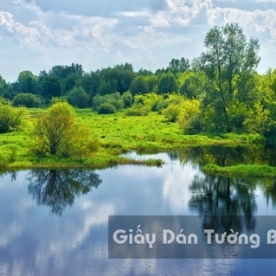 Tranh Giấy Dán Tường 3D Phong Cảnh Thiên Nhiên Sông Núi LK 1501-16